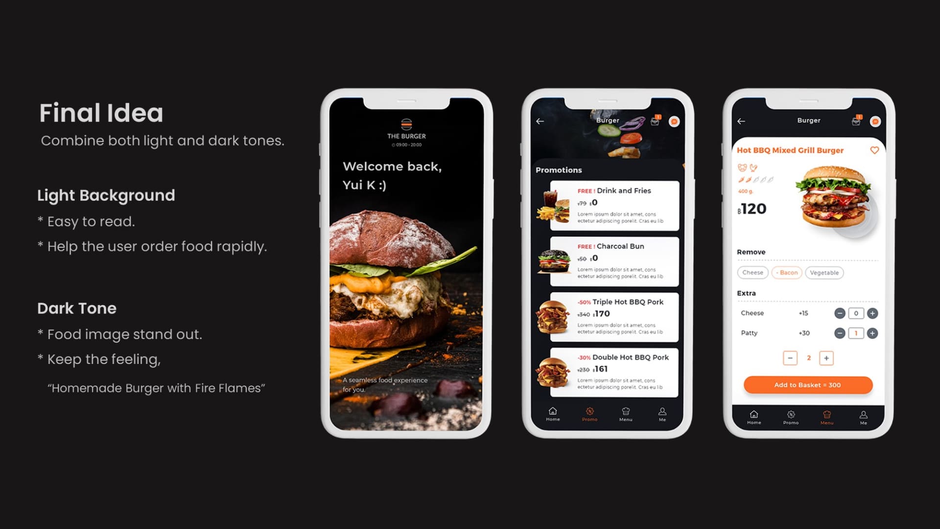 Portfolio App UI The Burger – Food App UI Concept Design by Kanchita Varitthinanon 04